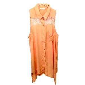 Lush Sleeveless Peach Laced top